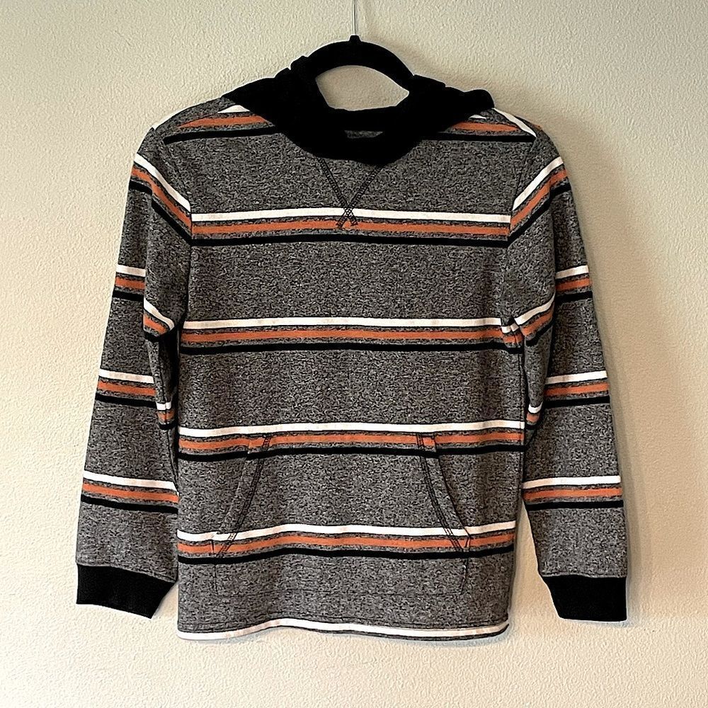 Cat & Jack Medium-Weight Gray/Black/Orange Hoodie. Size Medium.